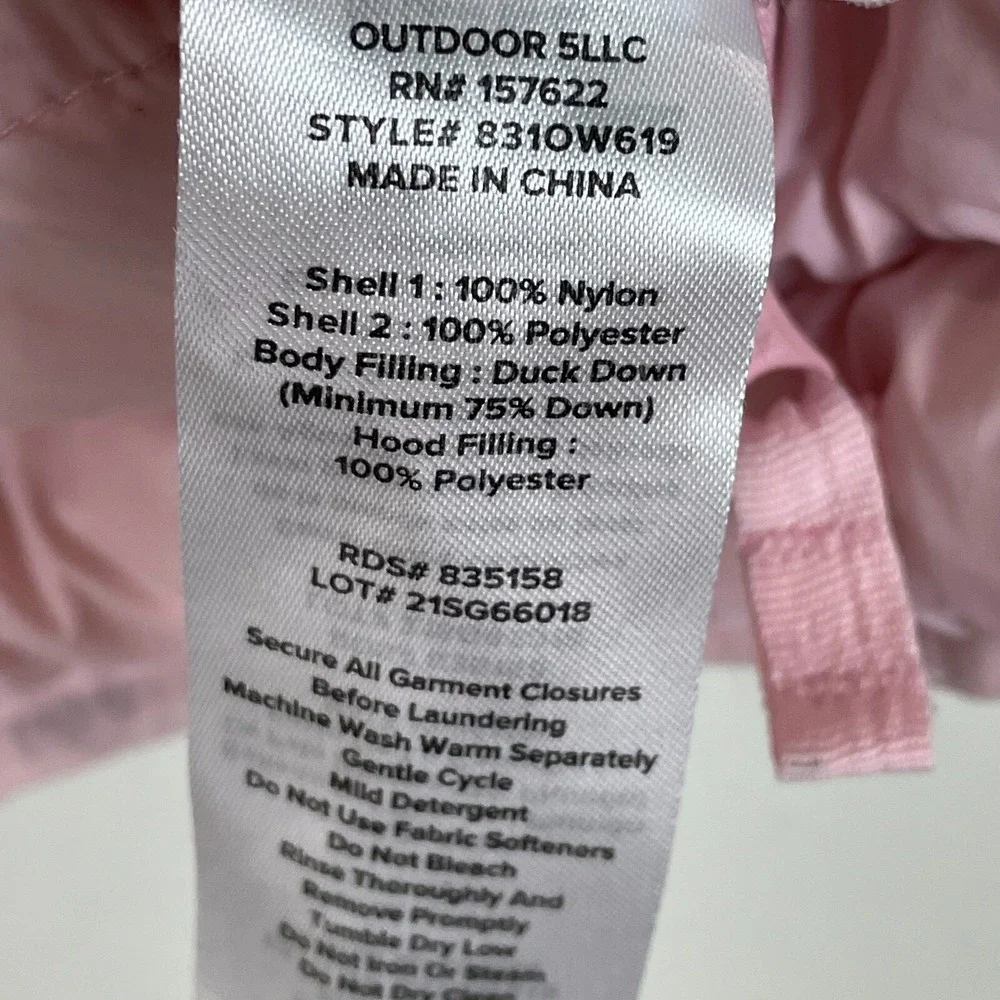 Eddie Bauer Girls Large 14/16‎ Reversible Puffer Down Jacket Zip Up Hooded
